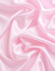 Obraz premium A smooth, luxurious pink silk fabric drapes elegantly, showcasing its soft sheen and delicate texture, perfect for adding a touch of elegance to any design.
