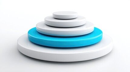 Modern white and blue object representing innovative design concepts with enhanced technology and logical structure elements