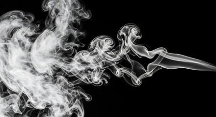 Abstract white smoke wisps swirling and drifting against a black background, representing energy and motion