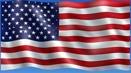 Fototapeta premium Waving american flag background patriotic stars and stripes illustration