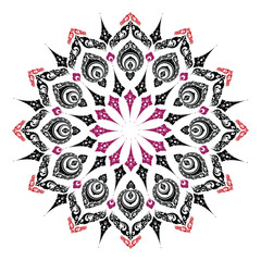 Symmetrical Magenta and Black Mandala