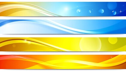 Colorful wavy banners