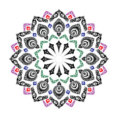 Symmetrical Multi Color Mandala