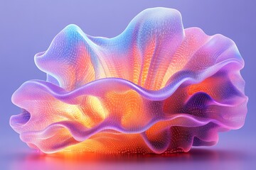 Obraz premium Abstract Colorful Organic Shape with Vibrant Light Effects in Futuristic Style