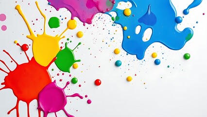 Vibrant paint splashes on canvas, illustrating creative ideas and artistic expression.