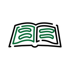 Open Book Outline Icon for Education and Knowledge