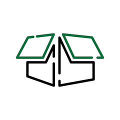 Open Cardboard Box Outline Icon