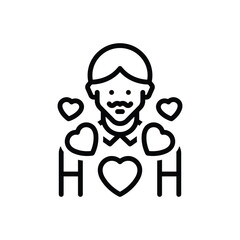 Black line icon for i love dad