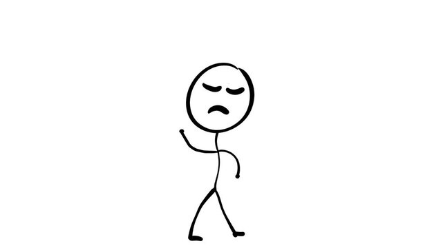 dancing stick figure animation on white background video