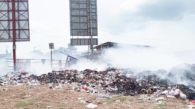 Open burning of waste on roadsides adjacent to public areas produces hazardous pollutants such as dioxins, furans, and fine particles that negatively impact air quality and human health.