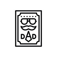 Black line icon for card