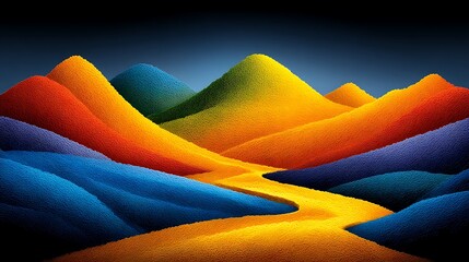 Prismatic textures folding over each other like origami, glowing softly under ambient light, with volumetric haze filling the creases