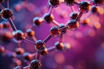 Abstract molecular structure, vibrant colors