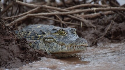 Obraz premium Spectacled Caiman in the Amazon River