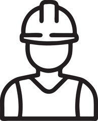 Construction worker wearing helmet and holding tools illustration.