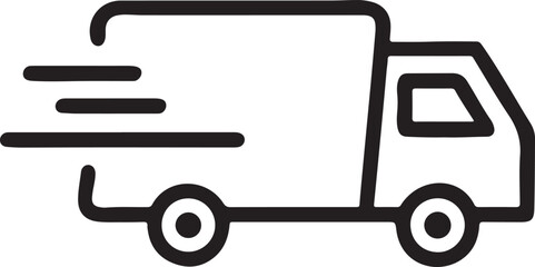 Vector illustration of a delivery truck icon for transportation and cargo shipping.
