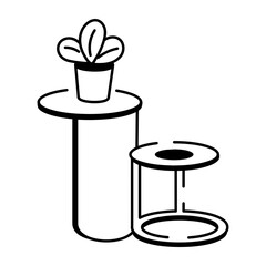 A doodle style icon showing accent table
