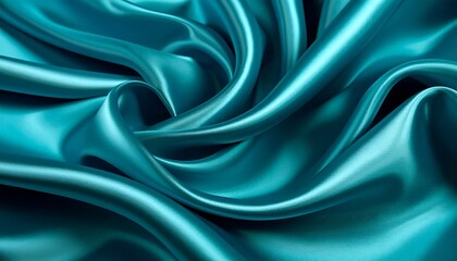 Obraz premium Teal silk fabric draped