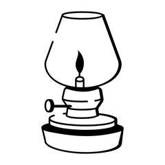 A drawing style icon depicting kerosene lamp