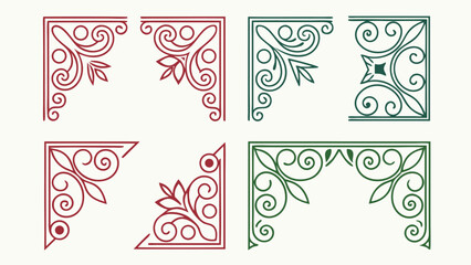Ornate floral corner embellishments decoration swirl