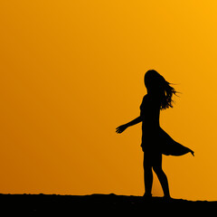 silhouette of a woman sunset point