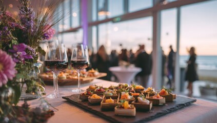 Elegant reception, appetizers, and drinks