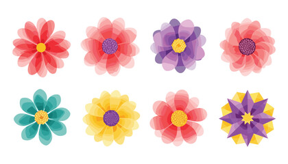 Watercolor Style Flower Collection: A Vibrant Assortment of Botanical Blooms, Beautiful isolated floral icons.