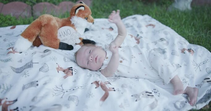 Cute Two Month Old Baby Boy Posing for His Photo