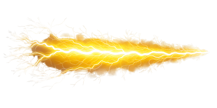 Yellow feather isolated on white background with closeup texture and bright color