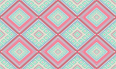 A bold modern tribal geometric pattern with symmetrical shapes and vibrant color contrasts. Perfect for textiles, fashion, and boho-inspired design.