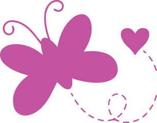 Butterfly Illustration Vector Set – Insect, Nature, Wing, Colorful, Garden, Flying, Bug, Pollinator, Spring, Pink, Icon, Design