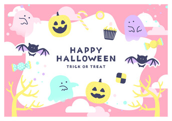 かわいいハロウィンの背景素材_1