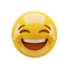 Fototapeta premium Joyful emoji laughing tears of joy, pure happiness, infectious glee, bright vibrant emotion, perfect for fun content