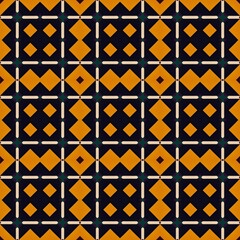 Seamless geometric pattern with yellow triangles and diamonds for textile, wallpaper, or digital design projects
