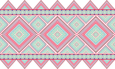 A bold modern tribal geometric pattern with symmetrical shapes and vibrant color contrasts. Perfect for textiles, fashion, and boho-inspired design.