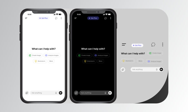 ChatGPT Interface Template Set With Smartphone