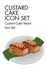 Custard cake Logo vector Icon set