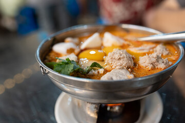 Delicious Tom yam is a spicy soup typical in Thailand