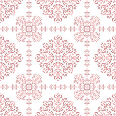 Rose Gold Damask Seamless Luxury Floral Pattern Background for Wedding Invitations