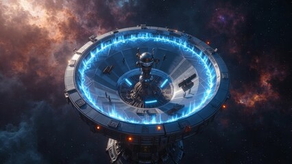 Space Station Science Fiction Scene