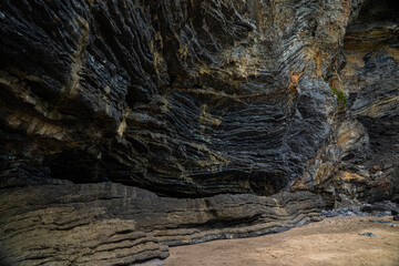 Abstract background of Pancake Rock from sedimentary process in tropical rainforest island