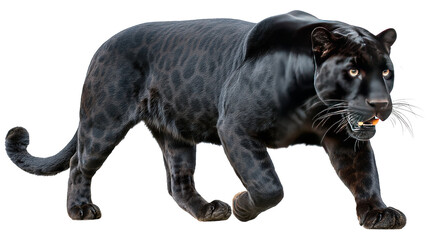 Obraz premium Black Panther in Motion: An image that captures the essence of the majestic black panther, moving with power and grace. The stunning detail shows the sleek.