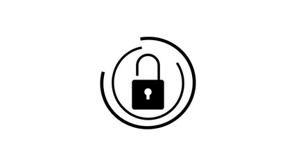 Neon padlock icon animated on a white background. Symbolizing subscription and digital privacy..padlock logo animation with neon glowing lines.4k video - Powered by Adobe