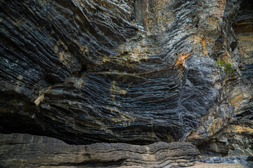 Abstract background of Pancake Rock from sedimentary process in tropical rainforest island