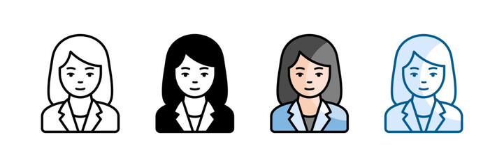 Business Women Icon Set Multiple Style Collection
