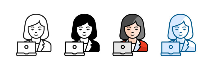 Office Worker Icon Set Multiple Style Collection