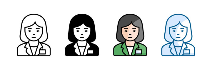 Supervisor Icon Set Multiple Style Collection