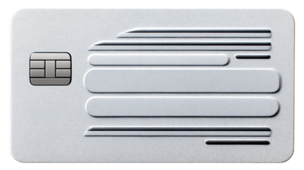 Cyberchip Card: A close-up shot of a minimalist cyberchip card, showcasing its electronic chip and textured surface.