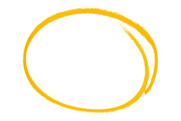 Yellow pencil highlight circle mark isolated on transparent background