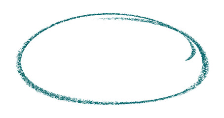Green pencil highlight circle mark isolated on transparent background